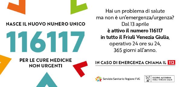 116117 Numero Unico Europeo per la Sanità NON Urgente
