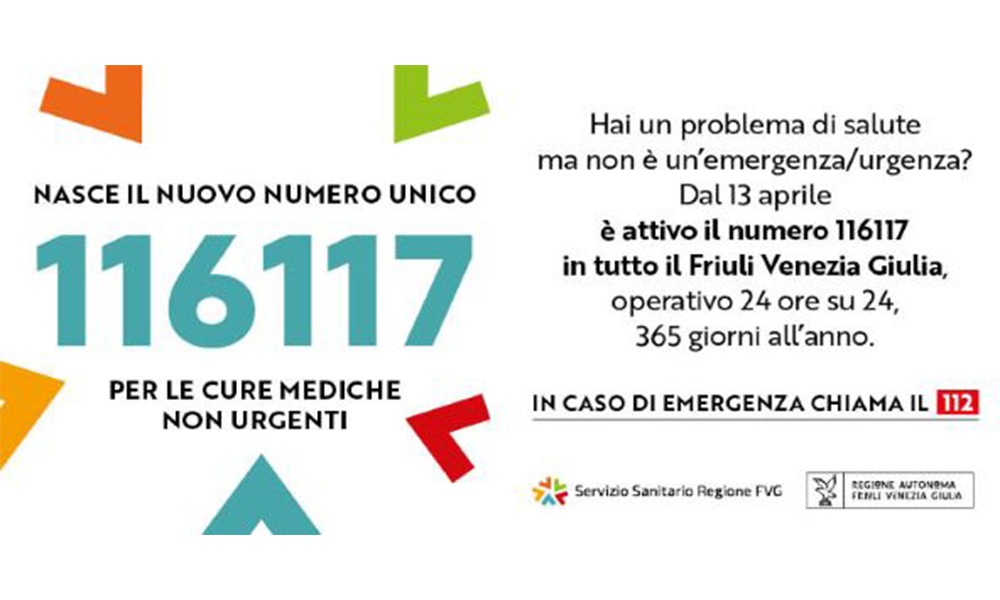 116117 Numero Unico Europeo per la Sanità NON Urgente